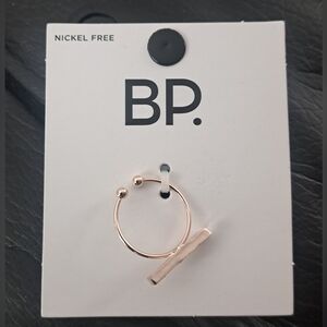 BP. Rose Gold Tone Bar Cuff Ring-Adjustable